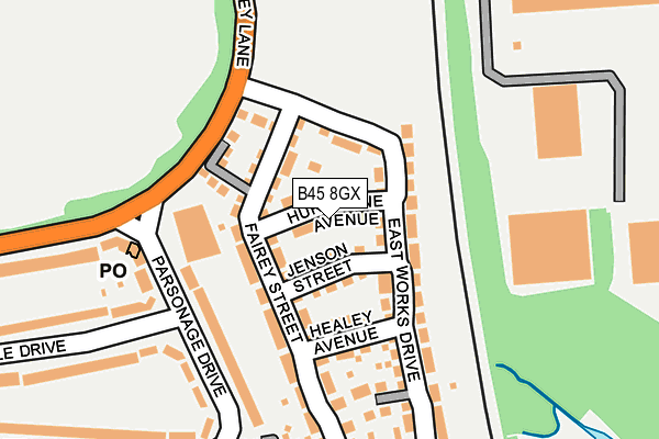 B45 8GX map - OS OpenMap – Local (Ordnance Survey)