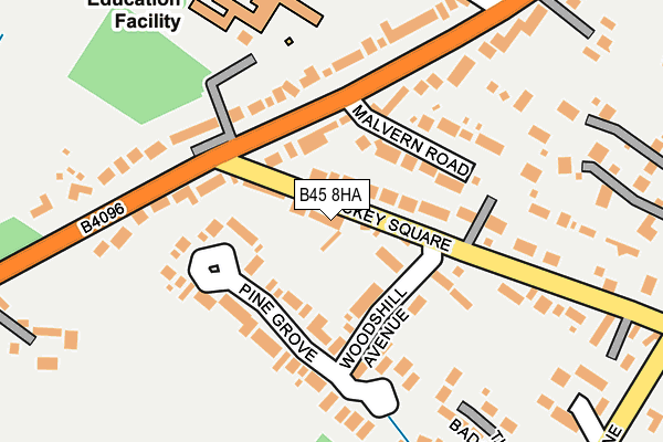 B45 8HA map - OS OpenMap – Local (Ordnance Survey)