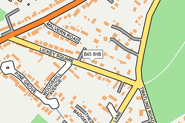 B45 8HB map - OS OpenMap – Local (Ordnance Survey)