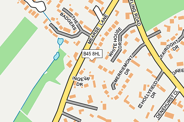 B45 8HL map - OS OpenMap – Local (Ordnance Survey)