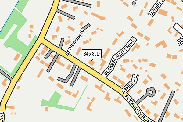 B45 8JD map - OS OpenMap – Local (Ordnance Survey)