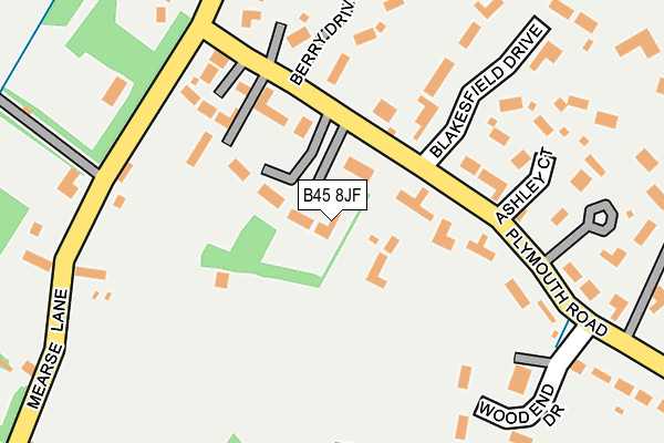 B45 8JF map - OS OpenMap – Local (Ordnance Survey)