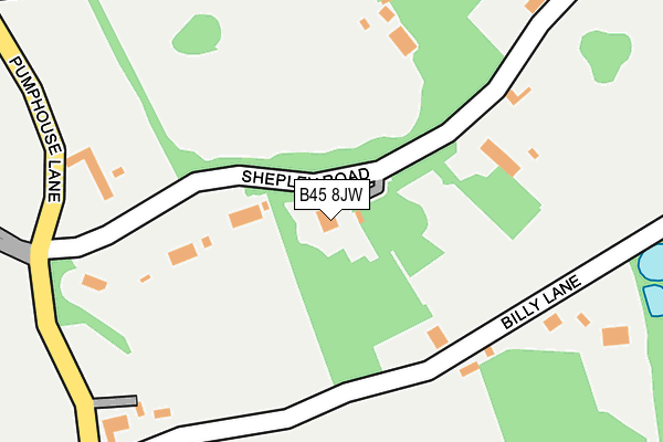 B45 8JW map - OS OpenMap – Local (Ordnance Survey)