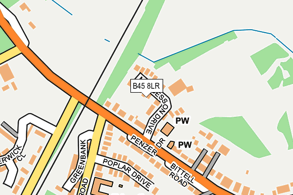 B45 8LR map - OS OpenMap – Local (Ordnance Survey)