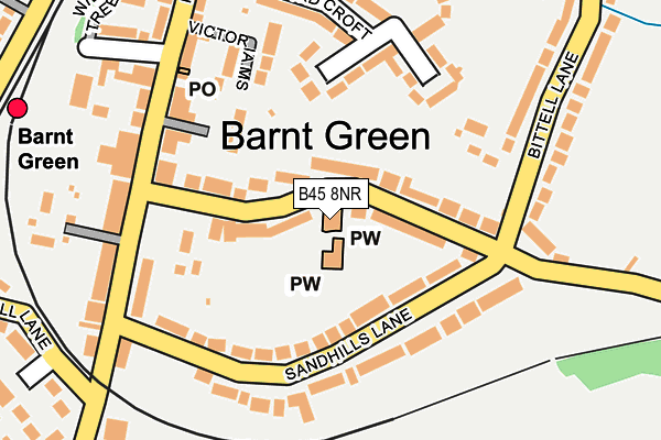 B45 8NR map - OS OpenMap – Local (Ordnance Survey)