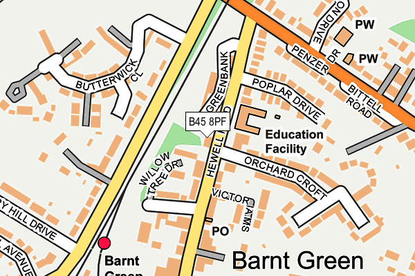 B45 8PF map - OS OpenMap – Local (Ordnance Survey)