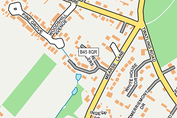 B45 8QR map - OS OpenMap – Local (Ordnance Survey)