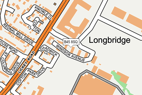 B45 8SQ map - OS OpenMap – Local (Ordnance Survey)