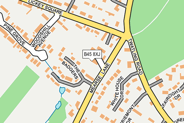 B45 8XJ map - OS OpenMap – Local (Ordnance Survey)