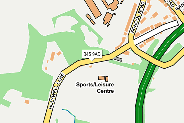 B45 9AD map - OS OpenMap – Local (Ordnance Survey)