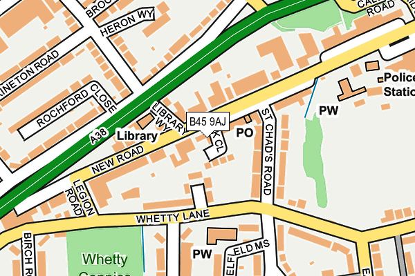 B45 9AJ map - OS OpenMap – Local (Ordnance Survey)