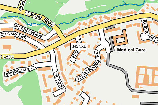 B45 9AU map - OS OpenMap – Local (Ordnance Survey)