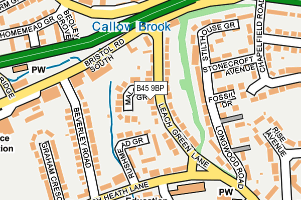 B45 9BP map - OS OpenMap – Local (Ordnance Survey)