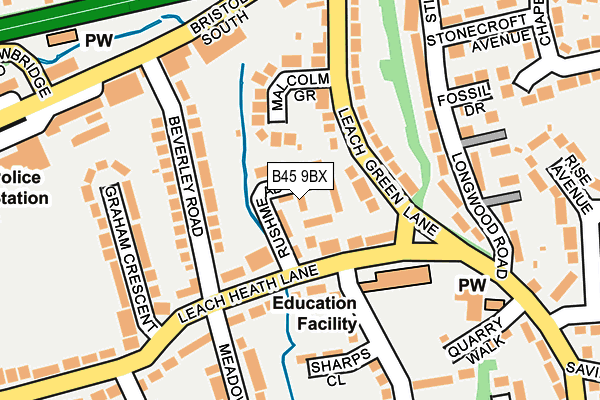 B45 9BX map - OS OpenMap – Local (Ordnance Survey)