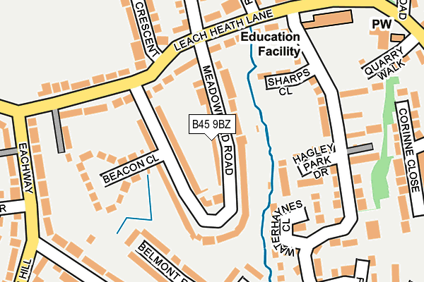 B45 9BZ map - OS OpenMap – Local (Ordnance Survey)