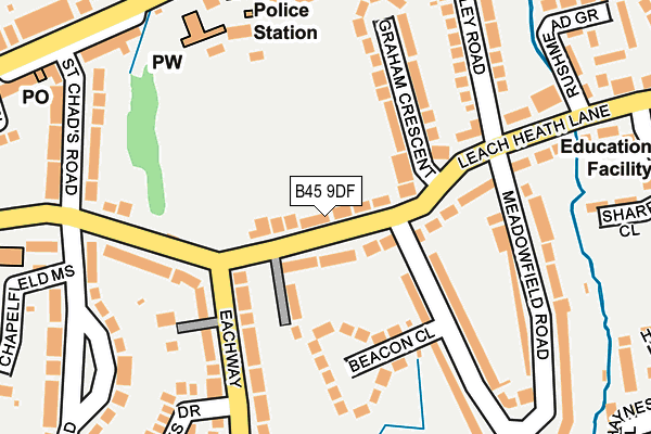 B45 9DF map - OS OpenMap – Local (Ordnance Survey)