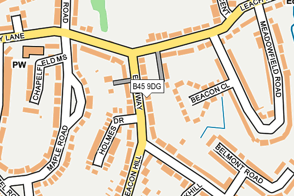 B45 9DG map - OS OpenMap – Local (Ordnance Survey)