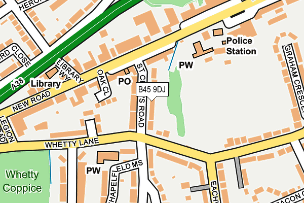 B45 9DJ map - OS OpenMap – Local (Ordnance Survey)