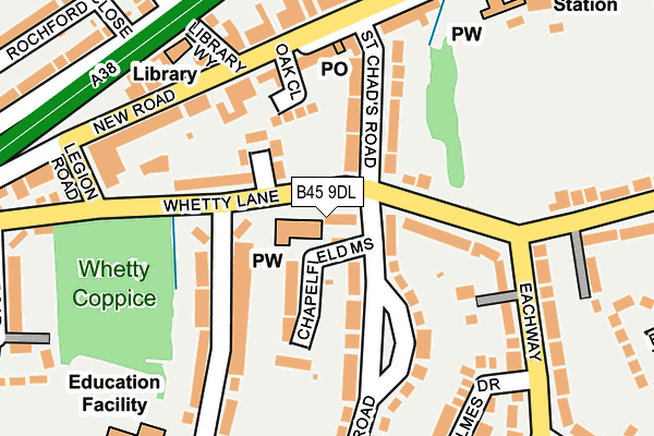B45 9DL map - OS OpenMap – Local (Ordnance Survey)