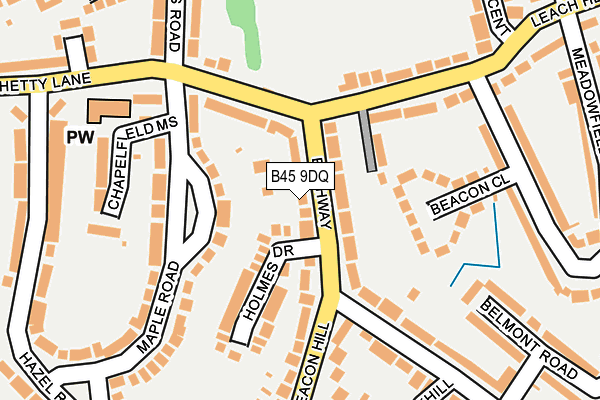 B45 9DQ map - OS OpenMap – Local (Ordnance Survey)