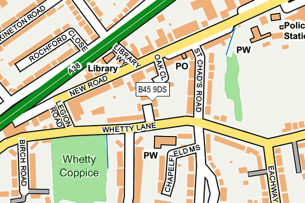 B45 9DS map - OS OpenMap – Local (Ordnance Survey)