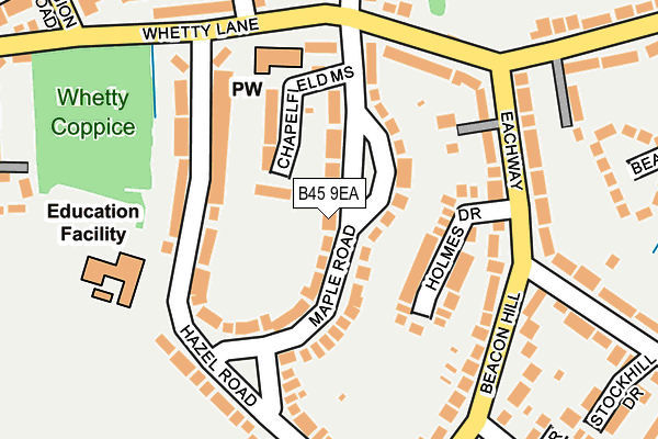 B45 9EA map - OS OpenMap – Local (Ordnance Survey)