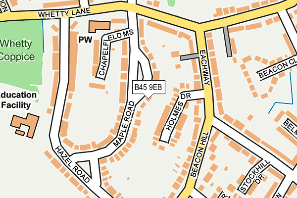 B45 9EB map - OS OpenMap – Local (Ordnance Survey)