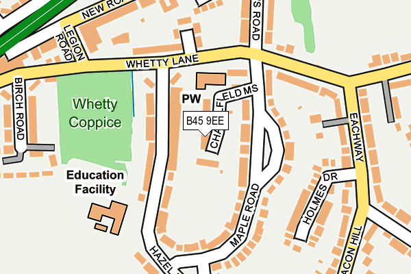 B45 9EE map - OS OpenMap – Local (Ordnance Survey)