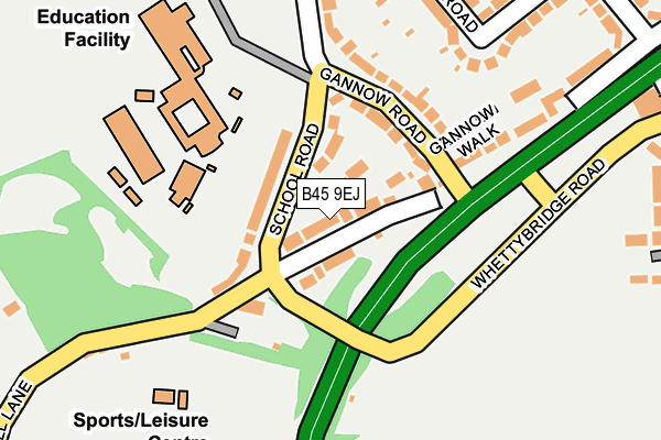 B45 9EJ map - OS OpenMap – Local (Ordnance Survey)