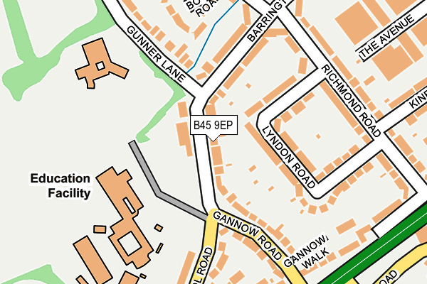 B45 9EP map - OS OpenMap – Local (Ordnance Survey)