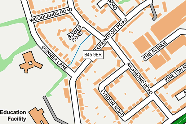 B45 9ER map - OS OpenMap – Local (Ordnance Survey)