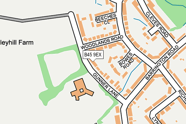 B45 9EX map - OS OpenMap – Local (Ordnance Survey)