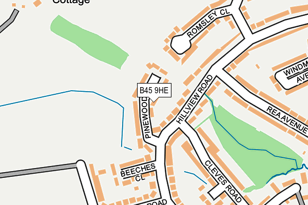 B45 9HE map - OS OpenMap – Local (Ordnance Survey)