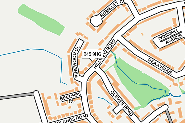 B45 9HG map - OS OpenMap – Local (Ordnance Survey)