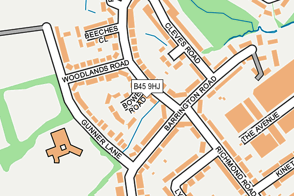 B45 9HJ map - OS OpenMap – Local (Ordnance Survey)