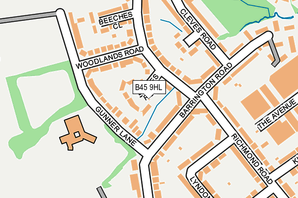 B45 9HL map - OS OpenMap – Local (Ordnance Survey)