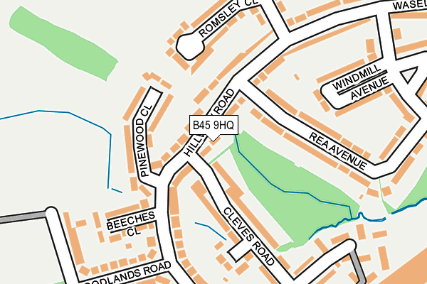 B45 9HQ map - OS OpenMap – Local (Ordnance Survey)