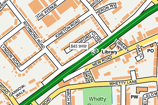B45 9HW map - OS OpenMap – Local (Ordnance Survey)