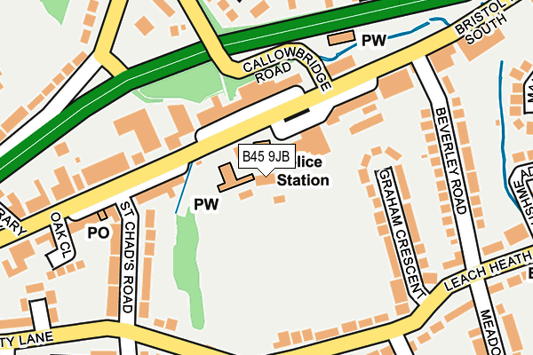 B45 9JB map - OS OpenMap – Local (Ordnance Survey)