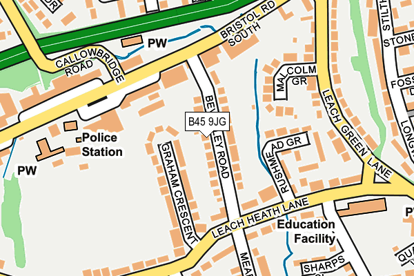 B45 9JG map - OS OpenMap – Local (Ordnance Survey)