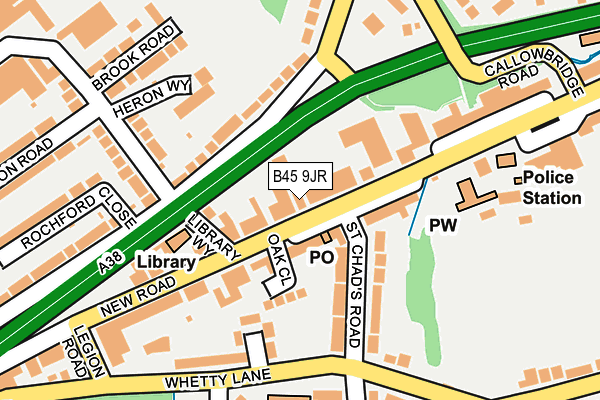 B45 9JR map - OS OpenMap – Local (Ordnance Survey)