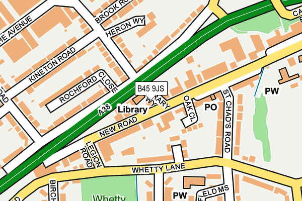 B45 9JS map - OS OpenMap – Local (Ordnance Survey)