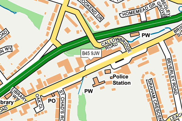 B45 9JW map - OS OpenMap – Local (Ordnance Survey)