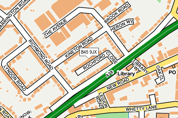 B45 9JX map - OS OpenMap – Local (Ordnance Survey)