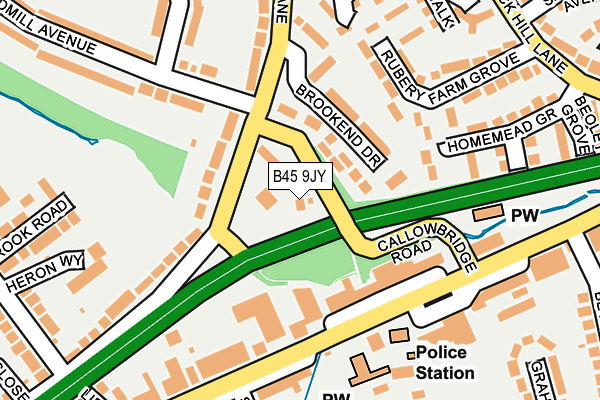 B45 9JY map - OS OpenMap – Local (Ordnance Survey)