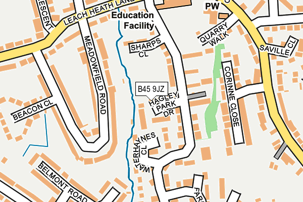 B45 9JZ map - OS OpenMap – Local (Ordnance Survey)