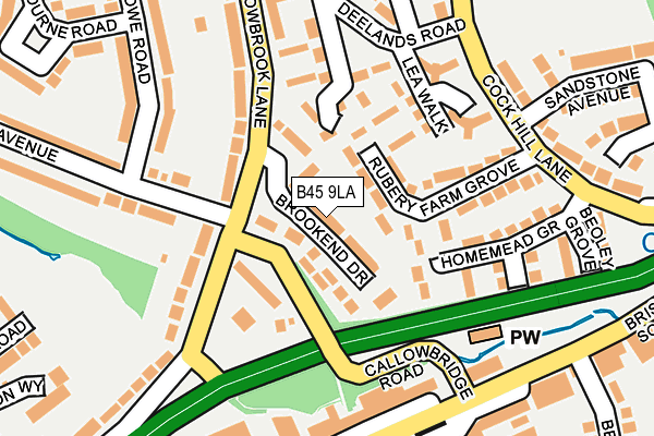 B45 9LA map - OS OpenMap – Local (Ordnance Survey)