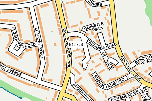 B45 9LB map - OS OpenMap – Local (Ordnance Survey)