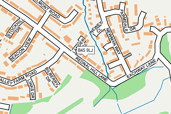 B45 9LJ map - OS OpenMap – Local (Ordnance Survey)