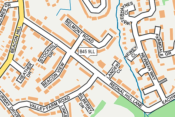 B45 9LL map - OS OpenMap – Local (Ordnance Survey)